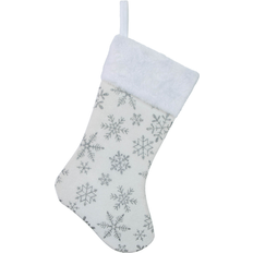 Stockings Northlight 20in White Silver Snowflakes Christmas One Stocking