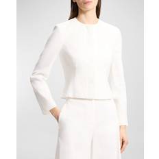 Theory Women Jackets Theory Linen-blend Cropped Peplum Jacket