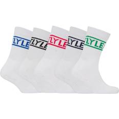 Lyle & Scott Socks Lyle & Scott Pack Mens Ray Contrast Logo Tubular Sock in White Fabric 7-11