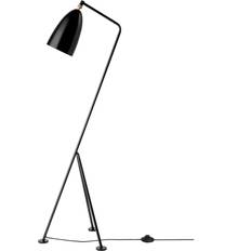 GUBI Gräshoppa Black Glossy Floor Lamp 125.3cm