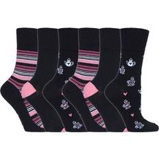 Gentle Grip Gentle Grip Womens Pairs Ladies Non Elastic Socks GG171 Black Cotton 4-8