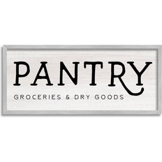 Stupell Rustic Pantry Sign Text Groceries Dry Goods Wall White Framed Art