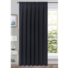 my home Linen Look Black Voile Panel