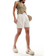 Mango Bukser & Shorts Mango – Beige shorts linnetyg med stråveck-Naturlig