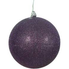 Purple Christmas Tree Ornaments Vickerman 447673 15.75" Plum Glitter Ball Christmas Tree Ornament