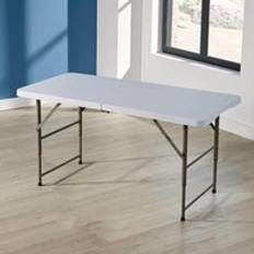 White Garden Table Home Source Folding 4ft Outdoor Trestle