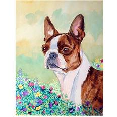 Garden & Outdoor Environment PatioPlus 40 Red and White Boston Terrier House Canvas Flag