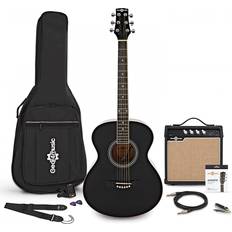 Gear4music Student Left Handed Electro Acoustic Guitar 15W Amp Pack, Black