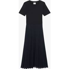 Claudie Pierlot Long dual-fabric teli dress blue