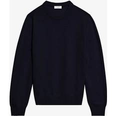 Sandro Mens Bleus Long-sleeve Crewneck Cashmere Jumper