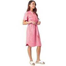 Clothing Roman Petite Linen Blend Shirt Shift Dress Pink