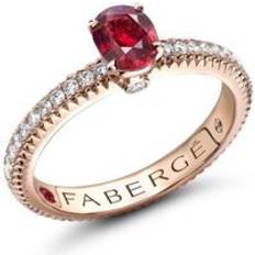 Colours of Love 18ct Rose Gold Ruby Diamond Fluted Ring