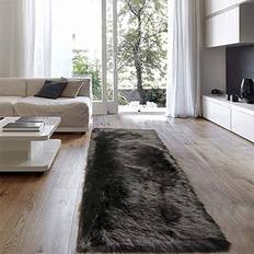 Latepis Area Rug 2x5, Fur Fluffy Black