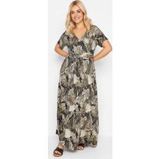 Clothing Yours Leaf Print Wrap Maxi Dress Green