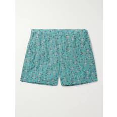 Loro Piana Swimwear Loro Piana Mid-Length Printed Cotton Swim Shorts Men Blue