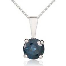 Sapphire Necklaces C W Sellors 9ct White Gold Sapphire 5mm Round Claw Set Necklace Gold