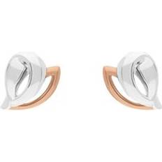 Oro Blanco Pendientes C. W. Sellors 9ct Rose and White Gold Heart Stud Earrings Gold