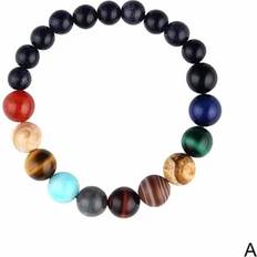 Men - Multicoloured Bracelets HFINGAQEX Eight Planets Bead Bracelet Men Natural Stone Universe Yoga Chakra Solar System Bracelet Men Jewelry Drop Multicoloured