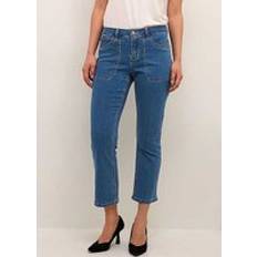 Cream Jeans Cream Lone Cropped Bootcut Leg Jeans Indigo Blue Denim