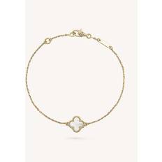 Womens Yellow Gold Sweet Alhambra Gold and Mother-of-pearl Bracelet
