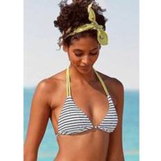 Yellow Bikini Tops Venice Beach Striped Triangle Bikini Top White
