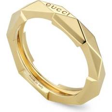 Women - Yellow Rings Gucci Gucci Link to Love 18ct Yellow Gold 4mm Studded Ring N.5
