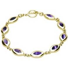 Gold - Sapphire Bracelets C. W. Sellors 9ct Gold Blue John Framed Marquise Bracelet Option1 Value Gold