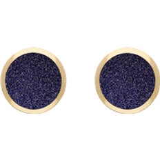 Gold - Women Earrings C. W. Sellors 9ct Gold Sterling Silver Blue Goldstone Stepping Stones Round Stud Earrings