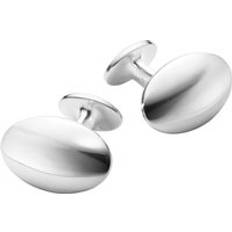 Hombre Gemelos de puño Georg Jensen Men's Classic Sterling Silver Domed Oval Cufflinks Silver