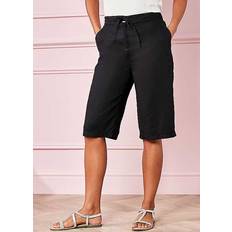Freemans Black Linen Shorts