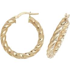 Gold Jewellery 9ct Yellow 20mm Dc Hoop Earrings ER954-20 Si