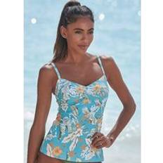 Sunseeker Tropical Print Underwired Tankini Top Blue Print