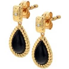 Onyx Earrings Hot Diamonds x Jac Jossa Gold Plated Sterling Silver Black Onyx Drop Earrings