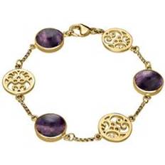 Jewellery C. W. Sellors 9ct Gold Blue John Flore Filigree Bracelet