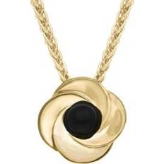 Diamante - Oro Collane C. W. Sellors 9ct Gold Whitby Jet Stone Windmill Necklace Gold