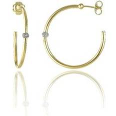 Chimento Bamboo Flirt 18ct Yellow Gold 0.20ct Diamond Hoop Earrings