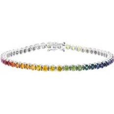 Bloch 18ct White Gold 6.98ct Rainbow Sapphire Tennis Bracelet