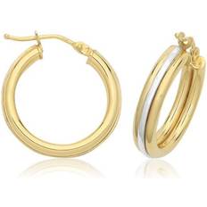 Gold Jewellery 9ct Yel/W 15mm Hoop Earrings ER1219-15