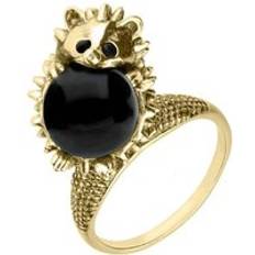 Jewellery C. W. Sellors 9ct Gold Whitby Jet Hedgehog Ring Gold