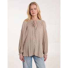 Clothing Blue Vanilla Long Sleeve Button Down Shirt MOCHA