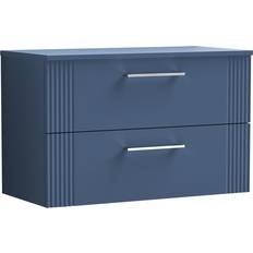 Blue Vanity Units Nuie Deco Satin Blue 800mm
