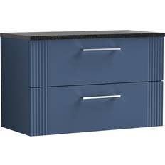 Blue Vanity Units Nuie Deco Satin Blue 800mm