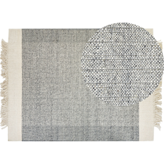 Beliani Teppich Grau und Cremeweiß 160 x 230 cm Grau, Weiß cm