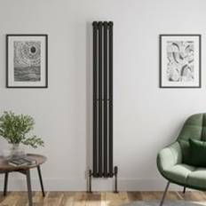 Radiators Duratherm Oval Column Designer Vertical Horizontal 1800 Single Panel Black