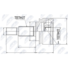 Alberi di trasmissione NTY NPZ-RE-038 Assale Anteriore Sx