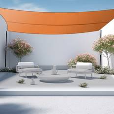 Polyester Sail Awnings Orange Aquariss 2x2m Sun Shade Sail Canopy Free Rope Sunscreen Awning