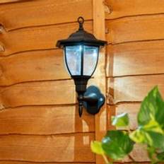 Garden & Outdoor Environment ValueLights Pack of 2 Traditional Black Lantern Solar Fence Solar