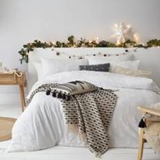 The Linen Yard Tufted Festive Duvet Cover White