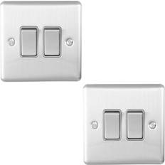 Loops ue0006x2 Double Metal Light Switch