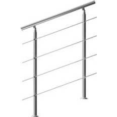 Escaliers et Rampes Monzana Banister Stainless Steel 1m 4 Crosspieces